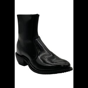 Leather Classics Men's 7-1/2" Western Dress Leather Boots Black - Medium